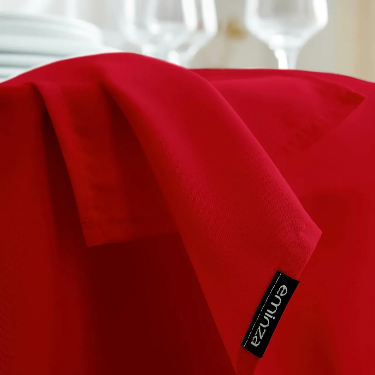 Nappe De Table|EMINZA Nappe rectangulaire anti tache (140 x 300 cm) Elise Rouge