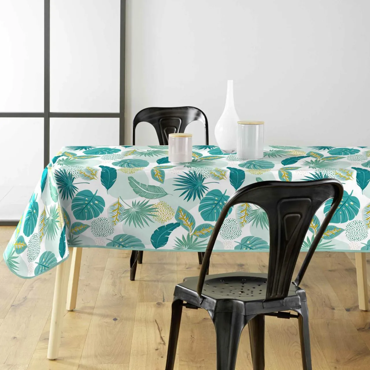 Nappe De Table|douceur d'intu017drieur Nappe rectangulaire anti tache tissu PVC imperméable (140 x 240 cm) Plantania e Bleu