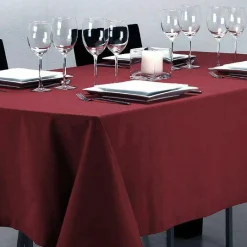 Nappe De Table|ATMOSPHERA Nappe rectangulaire anti tache (140 x 240 cm) Lina Rouge Bordeaux