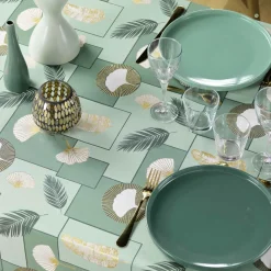 Nappe De Table|douceur d'intu017drieur Nappe rectangulaire anti tache (145 x 240 cm) Natane Vert sauge