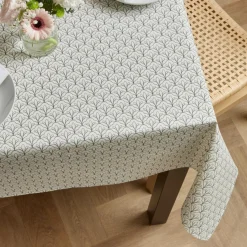 Nappe De Table|EMINZA Nappe rectangulaire coton enduit (150 x 250 cm) Clara e Gris