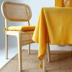 Nappe De Table|ENJOY HOME Nappe rectangulaire coton recyclé (140 x 240 cm) Bombay Jaune moutarde