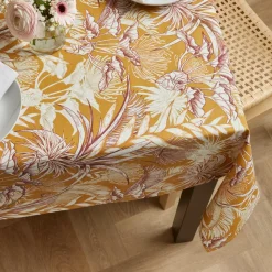 Nappe De Table|EMINZA Nappe rectangulaire coton enduit (150 x 350 cm) Granada Jaune moutarde