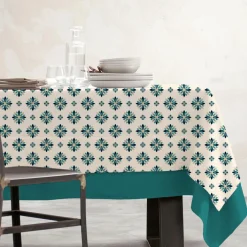 Nappe De Table|EMINZA Nappe rectangulaire coton enduit (150 x 350 cm) Porto Multicolore