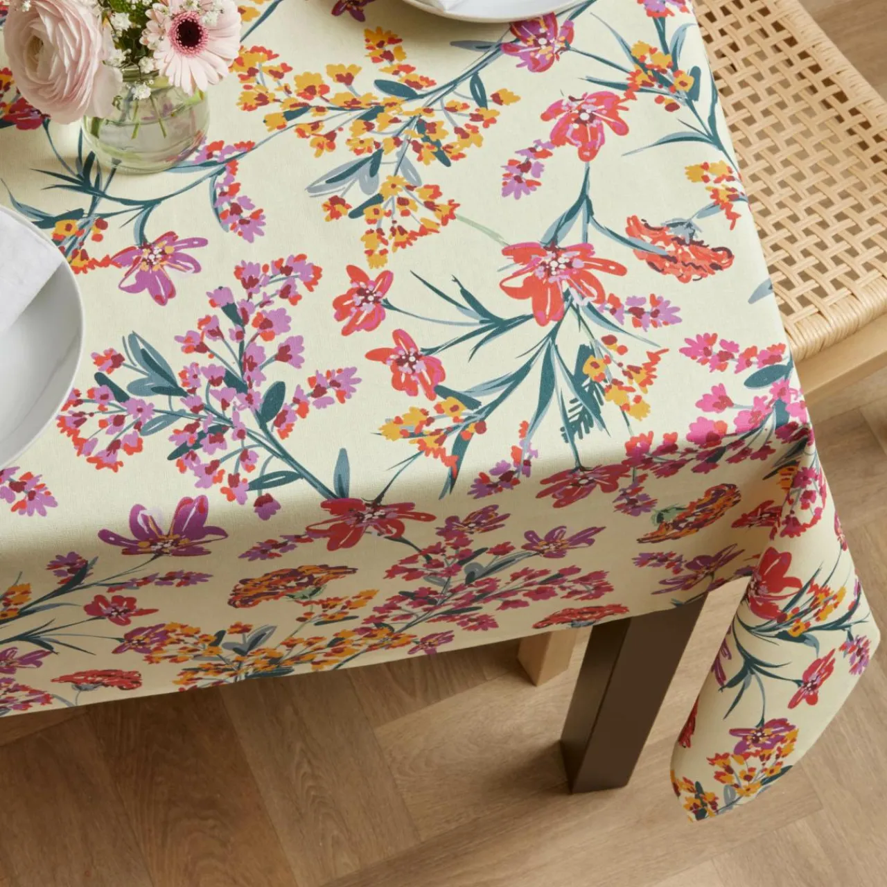 Nappe De Table|EMINZA Nappe rectangulaire coton enduit (150 x 350 cm) Margot Multicolore