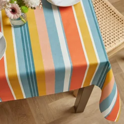 Nappe De Table|EMINZA Nappe rectangulaire coton enduit (150 x 350 cm) Mandarine Multicolore