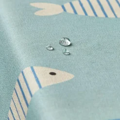 Nappe De Table|EMINZA Nappe rectangulaire coton enduit (150 x 350 cm) Fish e Bleu