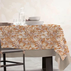 Nappe De Table|EMINZA Nappe rectangulaire coton enduit (150 x 250 cm) Granada Jaune moutarde
