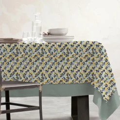Nappe De Table|EMINZA Nappe rectangulaire coton enduit (150 x 350 cm) Mafalda Multicolore