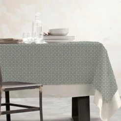 Nappe De Table|EMINZA Nappe rectangulaire coton enduit (150 x 350 cm) Palerme e Vert