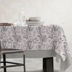 Nappe De Table|EMINZA Nappe rectangulaire coton enduit (150 x 250 cm) Colibri e Gris