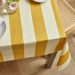 Nappe De Table|EMINZA Nappe rectangulaire coton enduit (150 x 250 cm) Clementine Jaune moutarde