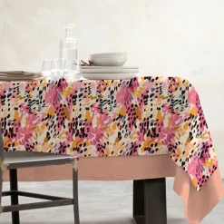 Nappe De Table|EMINZA Nappe rectangulaire coton enduit (150 x 350 cm) Mowgli Multicolore
