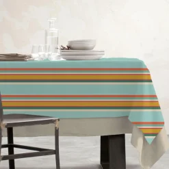 Nappe De Table|EMINZA Nappe rectangulaire coton enduit (150 x 250 cm) Cervione Multicolore