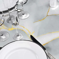 Nappe De Table|douceur d'intu017drieur Nappe rectangulaire enduite PVC (140 x 240 cm) Marbrelle e Gris