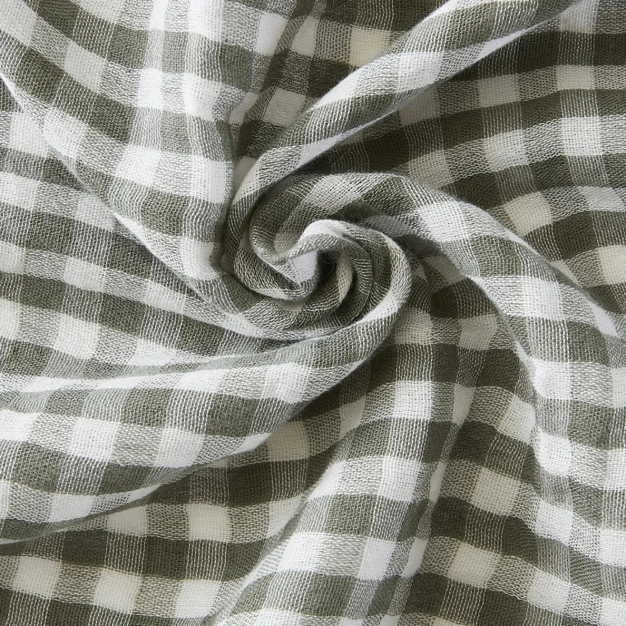 Nappe De Table|EMINZA Nappe rectangulaire gaze de coton (150 x 350 cm) Gaïa vichy Vert romarin