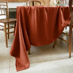 Nappe De Table|EMINZA Nappe rectangulaire lin lavé (170 x 350 cm) Louise Terracotta