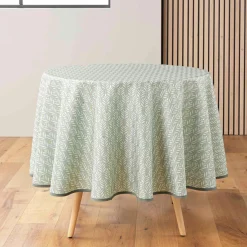 Nappe De Table|douceur d'intu017drieur Nappe ronde anti tache (180 cm) Piana Vert sauge
