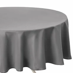 Nappe De Table|ATMOSPHERA Nappe ronde anti tache (D180 cm) Lina e Gris