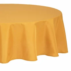 Nappe De Table|ATMOSPHERA Nappe ronde anti tache (D180 cm) Mina Jaune ocre