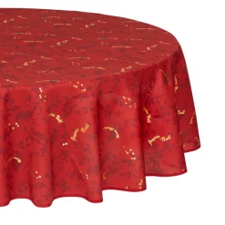 Nappe Et Chemin De Table|Feeric Lights & Christmas Nappe ronde anti tache (D180 cm) Réveillon Rouge
