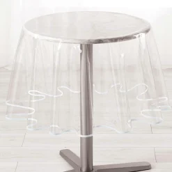 Nappe De Table|DOUCEUR D'INTERIEUR Nappe ronde toile cirée transparente (D180 cm) Garden he Blanc