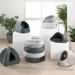 Panier, Coussin Et Plaid|LOVE STORY Niche d'intérieur avec jouet pour chat Sweet L35 cm Gris clair