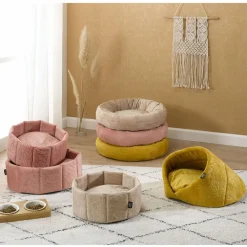 Panier, Coussin Et Plaid|LOVE STORY Niche d'intérieur pour chat Boho D50 cm Bois de rose