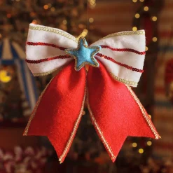 Décoration De Sapin|KAEMINGK Noeud de Noël (H23 cm) Circus étoile Bleu Rouge