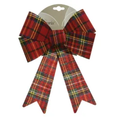 Décoration De Sapin|KAEMINGK Nœud de Noël (H26 cm) à carreaux Rouge