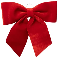 Personnage, Objet Grand Format|Déco Et Objet De Noël|FEERIC LIGHTS Nœud de Noël XXL velours (H70 cm) Castle Rouge