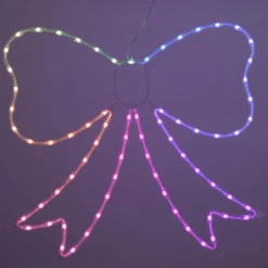 Déco Et Objet De Noël|Déco Et Objet Lumineux|KOOPMAN Nœud papillon lumineux néon 71 LED H60 cm Multicolore