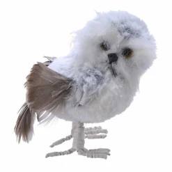 Décoration De Sapin|KAEMINGK Oiseau à suspendre (H10 cm) Hibou Gris