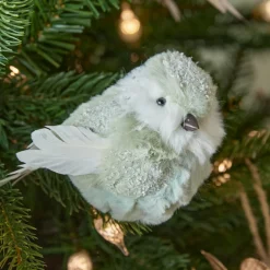 Décoration De Sapin|KAEMINGK Oiseau sur clip (H10 cm) Moineau Menthe blanche Vert