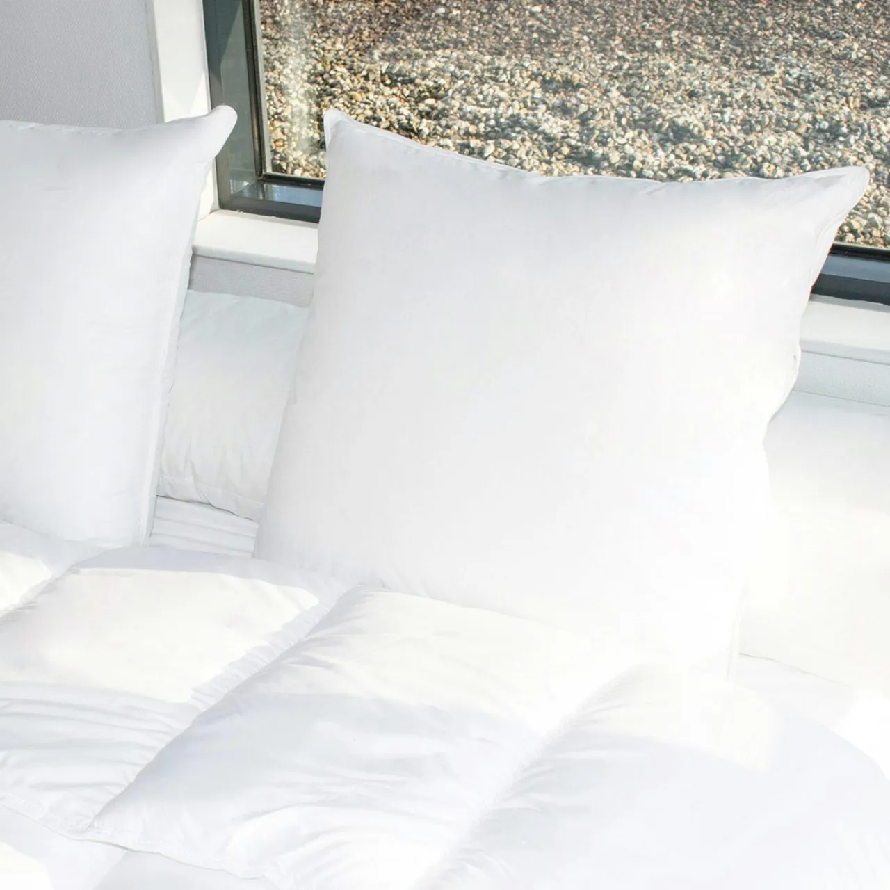 Couette, Oreiller, Traversin|EMINZA Oreiller carré (60 x 60 cm) Mémoire de forme Blanc