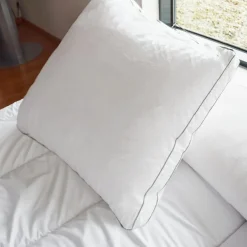 Couette, Oreiller, Traversin|BLEU CALIN Oreiller carré ajustable (65 x 65 cm) Sensation Duvet Blanc