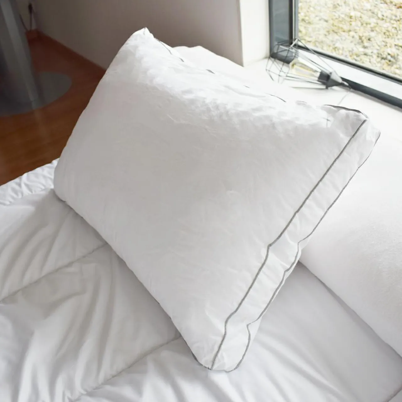 Couette, Oreiller, Traversin|BLEU CALIN Oreiller rectangulaire moelleux (50 x 70 cm) Sensation Duvet Blanc