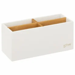 Panier Et Organisateur|Accessoire Salle De Bain|5 Five Simply Smart Organisateur de maquillage 4 compartiments Natureo Blanc