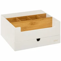 Panier Et Organisateur|Accessoire Salle De Bain|5 Five Simply Smart Organisateur de maquillage 1 tiroir Natureo Blanc