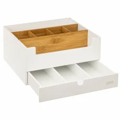 Panier Et Organisateur|Accessoire Salle De Bain|5 Five Simply Smart Organisateur de maquillage 1 tiroir Natureo Blanc