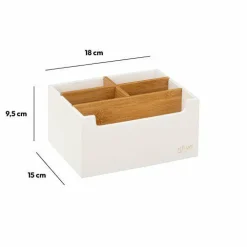 Panier Et Organisateur|Accessoire Salle De Bain|5 Five Simply Smart Organisateur de maquillage 5 compartiments Natureo Blanc