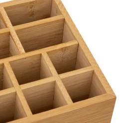 Panier Et Organisateur|Accessoire Salle De Bain|5 Five Simply Smart Organiseur Miroir 10 compartiments Bambou Naturel