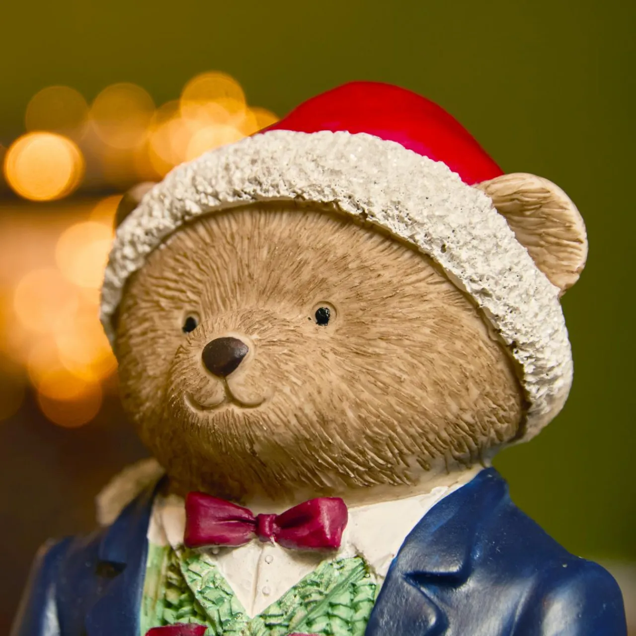 Père Noël, Animaux Et Personnage|KAEMINGK Ours de Noël décoratif (H16 cm) Léo et ses cadeaux Multicolore