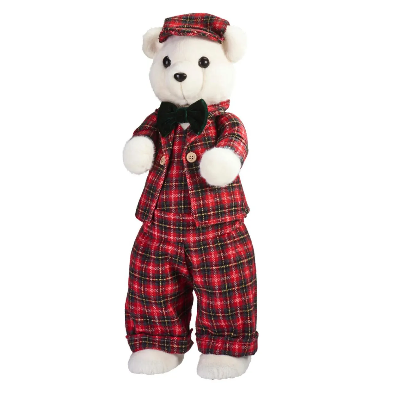 Père Noël, Animaux Et Personnage|KOOPMAN Ours de Noël (H52 cm) Teddy carreaux tartan Rouge