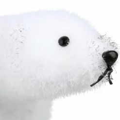 Père Noël, Animaux Et Personnage|Feeric Lights & Christmas Ours polaire déco (H21 cm) Plume Blanc