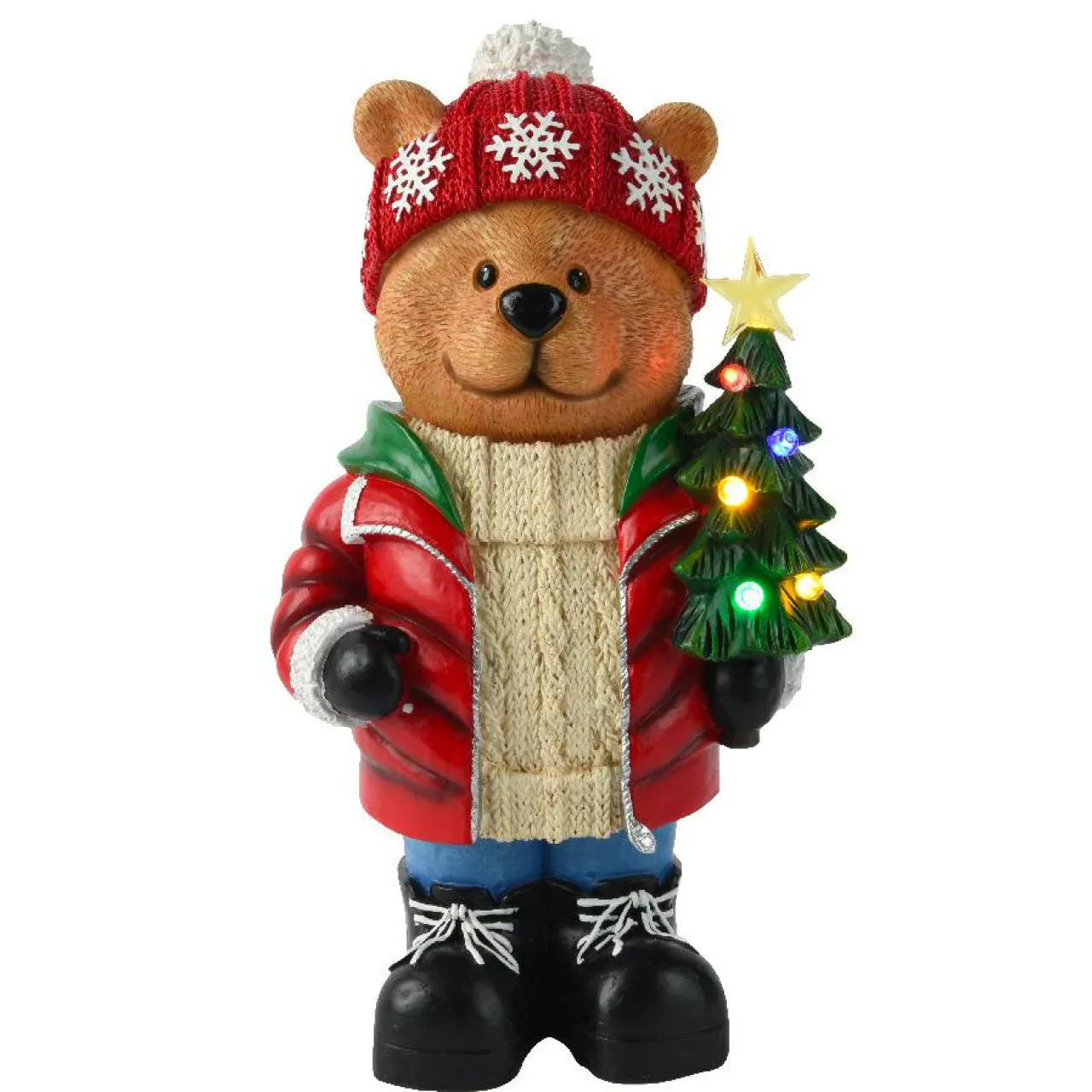 Père Noël, Animaux Et Personnage|Déco Et Objet Lumineux|KAEMINGK Ourson lumineux à piles 7 LED (H38 cm) Tiboo Multicolore