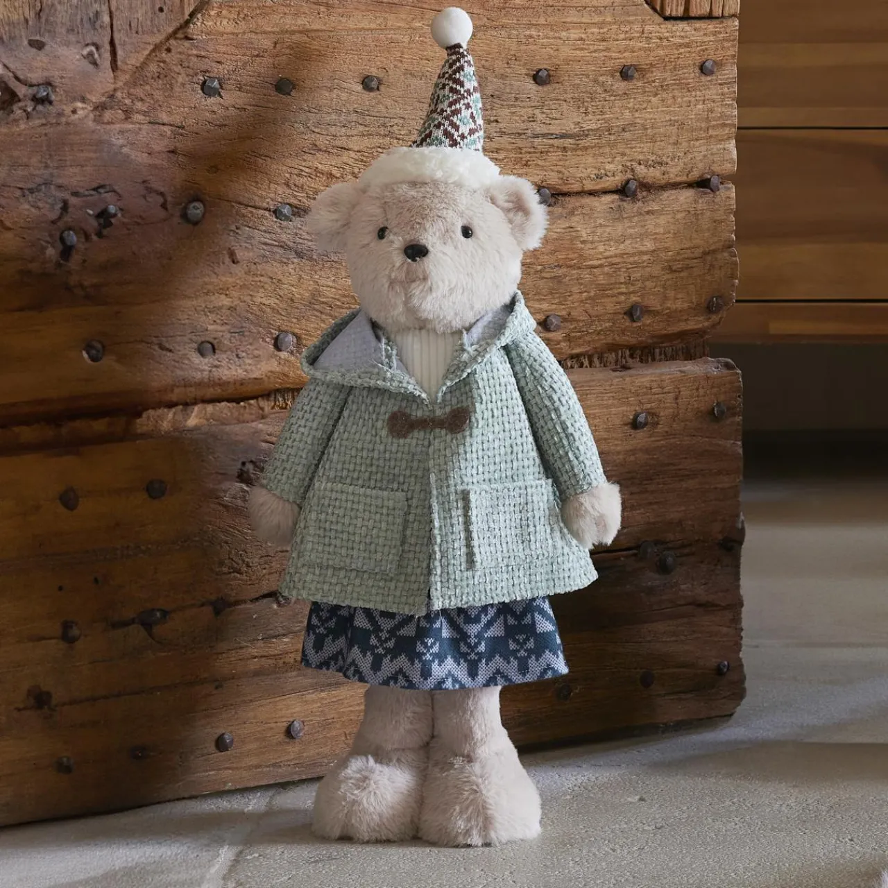 Père Noël, Animaux Et Personnage|KAEMINGK Oursonne des neiges (H53 cm) Gabrielle et vert clair Beige