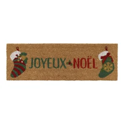 Plaid, Coussin Et Tapis De Noël|LUANCE Paillasson de Noël coco (25 x 75 cm) Chaussettes de Noël Multicolore