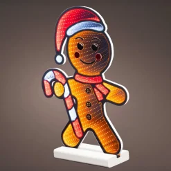 Père Noël, Animaux Et Personnage|Déco Et Objet De Noël|KAEMINGK Pain d'épice lumineux 201 LED (H38 cm) Sucre d'orge Infinity Multicolore