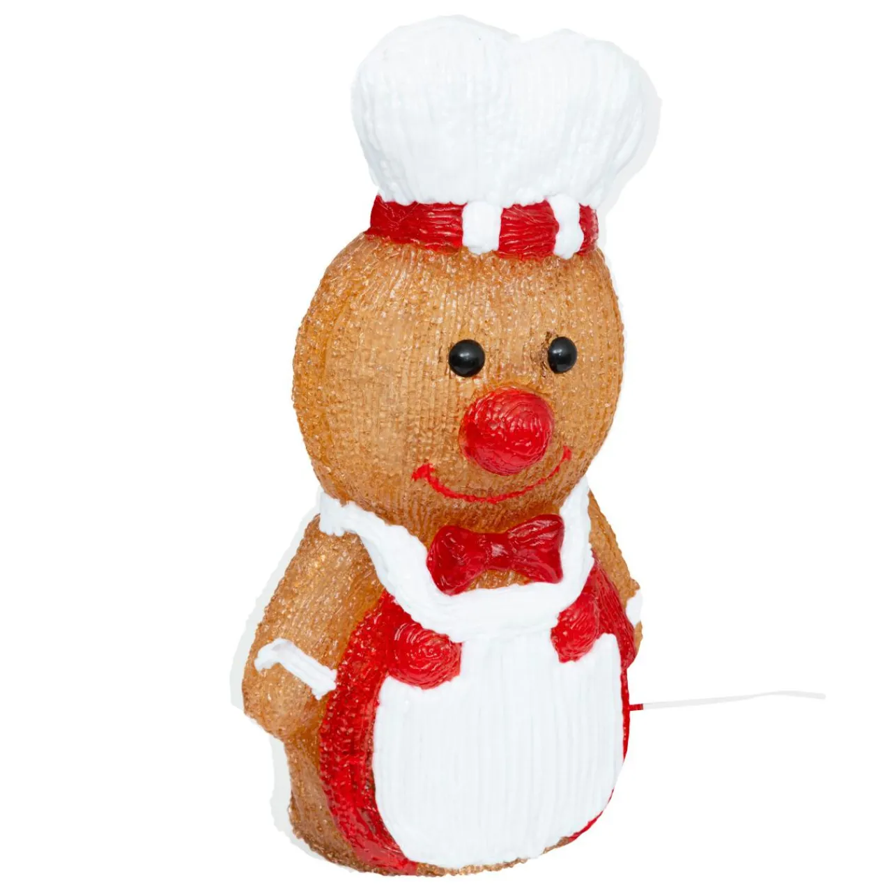 Déco Et Objet Lumineux|JJA Pain d'épices lumineux solaire 25 LED (H28 cm) Petit cuistot Blanc froid Marron